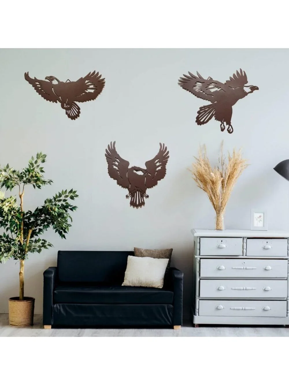 Metal Eagle Wall Art | Wildlife Decor for Living Room, Hallway & Courtyard - 11